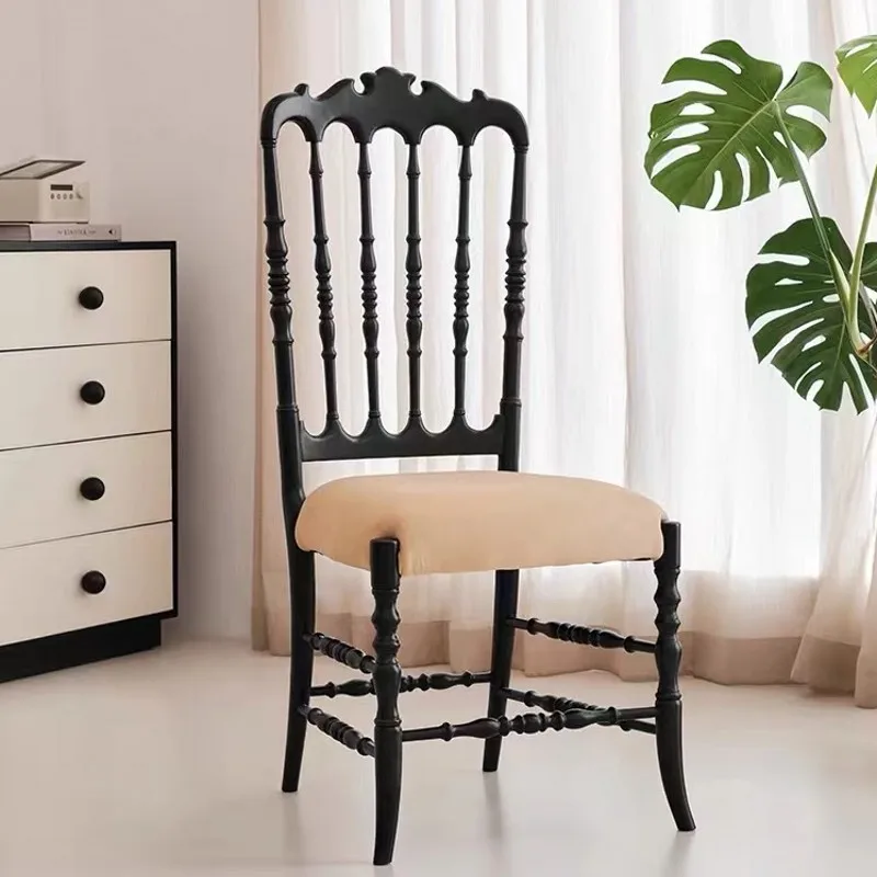 

Outdoor Vintage Dining Chairs Work Wooden Design Comfort Dining Chair Throne Retro Sillas Para Comedor Home Furniture OK50CY