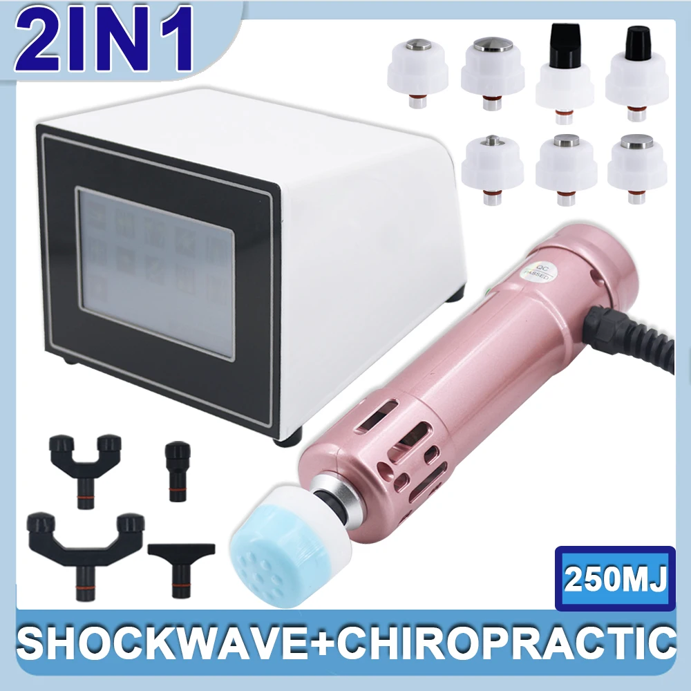 

Shockwave Therapy Machine ED Treatment Pain Physiotherapy Body Relax Massager Treating Sports Injuries 2 IN 1 Chiropractic Tool