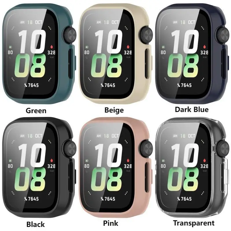 Durable Tempered Glass Protective Case for Smartwatch - Scratch-Resistant Cover and Screen Protector Accessory