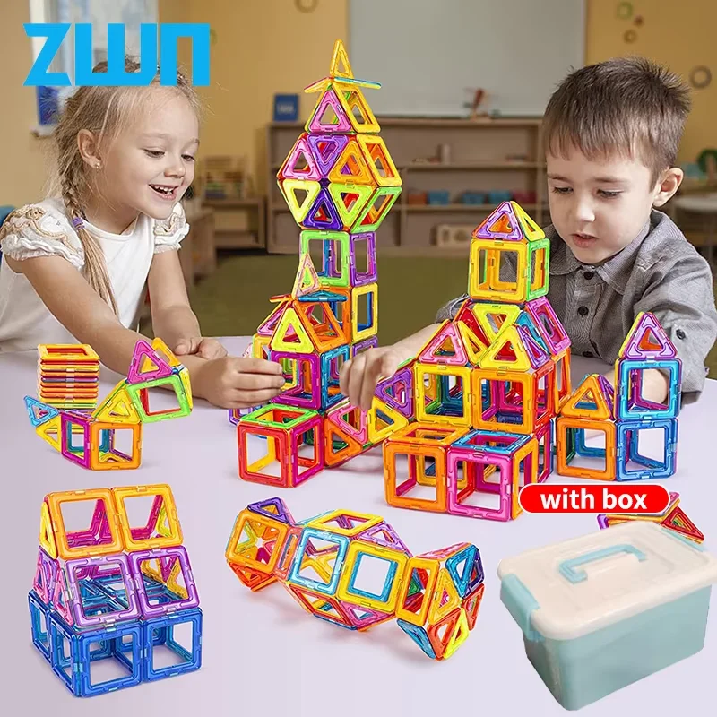 Magnetic Building Blocks Magnetic Assembly Toy Big Size and Mini Size DIY Magnets Toys for Kids Designer Construction Set Gifts