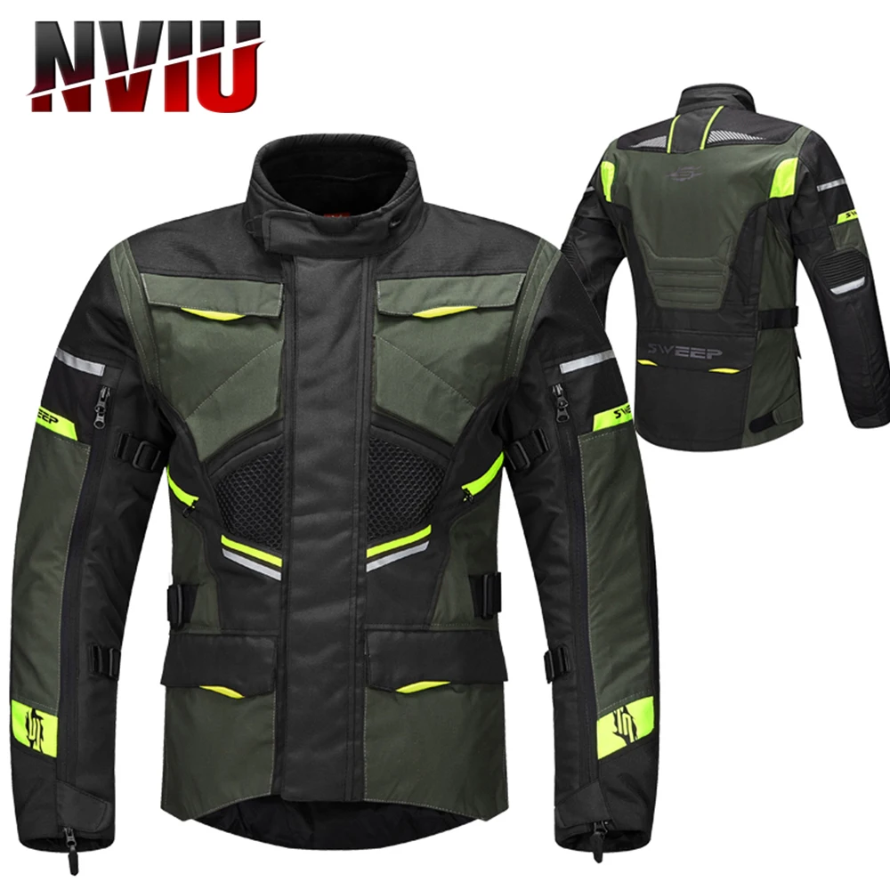 Motorcycle-Jacket-Reflective-Motorbike-Riding-Coat-Pants-Cold-proof ...