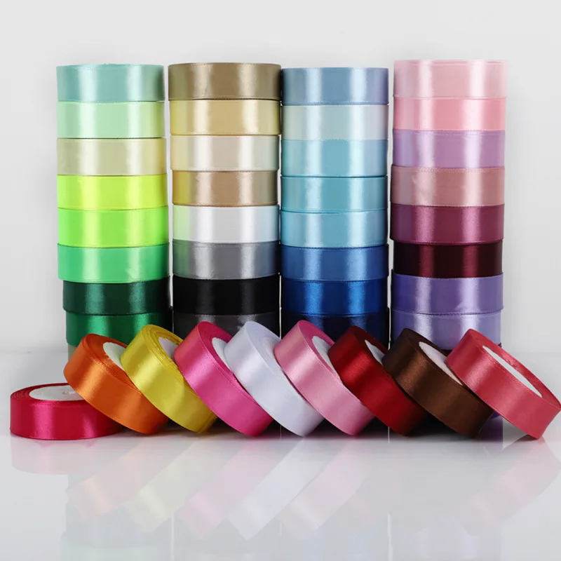 25Yards/roll Satin Ribbon Grosgrain Ribbon Crafts Bow Diy Party Gift Wrapping Color Decorative Wedding Sewing Accessories