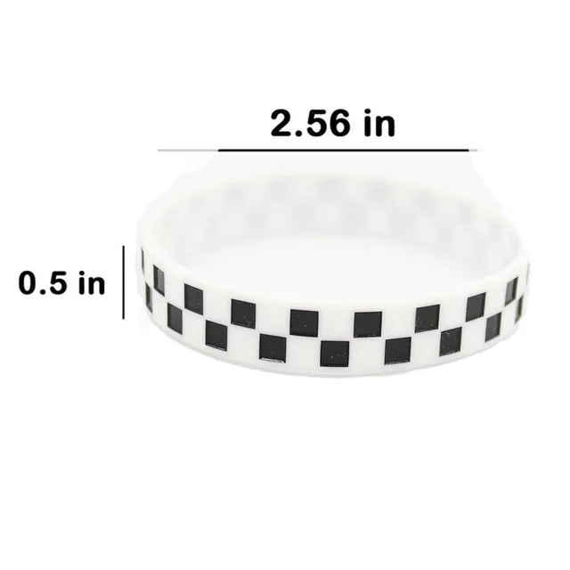 6/12/24pcs Racing Car Rubber Bracelets Silicone Race Car Black White Checkered Silicone Wristbands Race Car Party Favors Decors 4