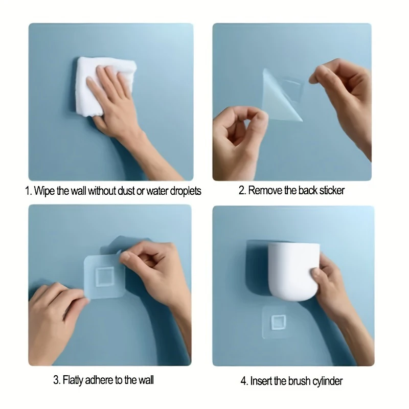Toilet Brush Set Hanging Water Leak Proof with Base Silicone Wc Flat Head Flexible Soft Bristles with Quick Drying Holder