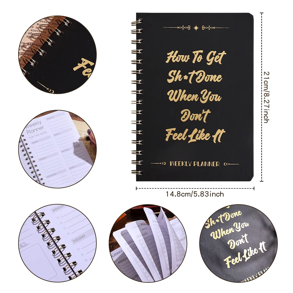 54 Sheets Undated Bronzing Weekly Planner Creative Cover Planning Pads For Goal Setting And Habit Tracking 52 Weeks Notebook