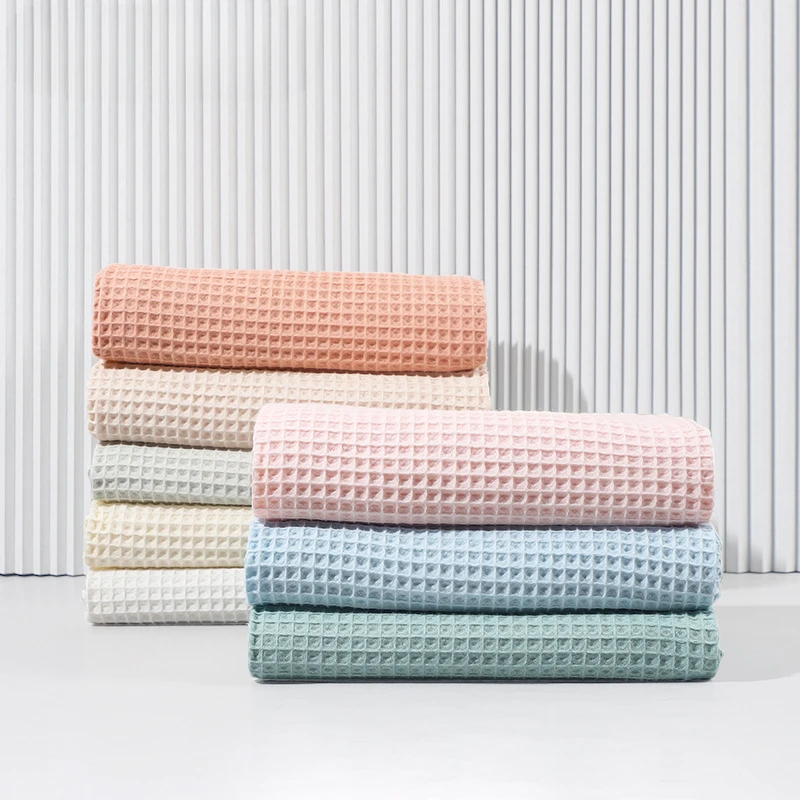 WaffleBabyBlanketNewbornBlanketPureCottonSolidColorBathTowelBlanketSpringandAutumn
