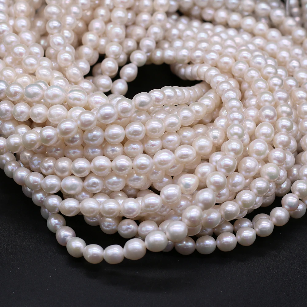 100% Natural Freshwater Pearl High Quality AAA Round Beaded For Jewelry Making DIY Bracelet Necklace Accessories Gift 7-8mm