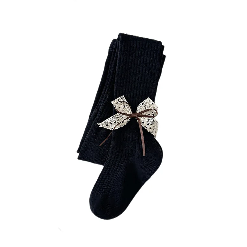 Children Cotton Tights Girls Cute Princess Bowknot Pantyhose Kids Stocking Baby Girls One-Piece Pantyhose Infant Knitted Tights kids pantyhose