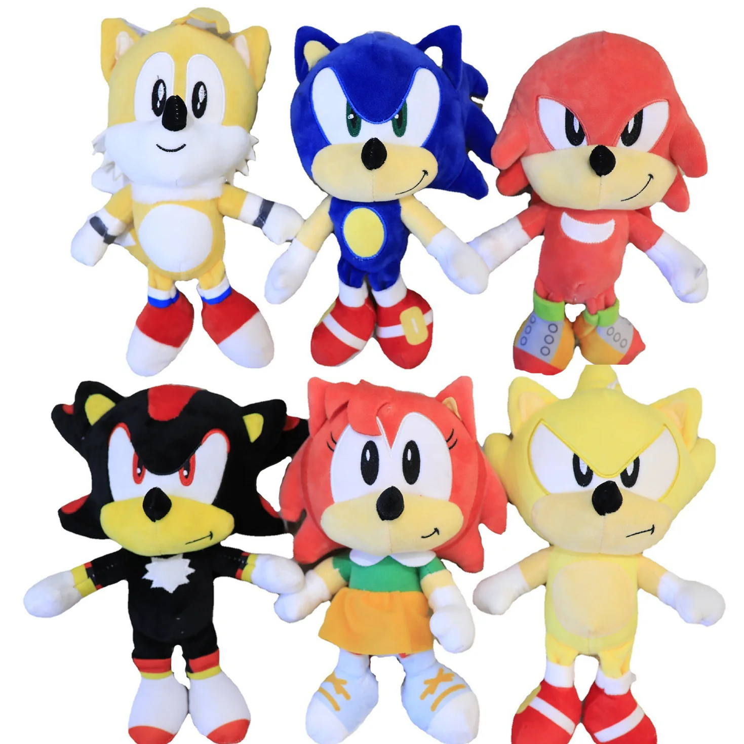 Mini Cute Super Sonic Hedgehog Amy Rose Knuckles Tails Peluche Bambola Action Figurine Da Collezione Modello Anime Giocattoli Figure Regalo