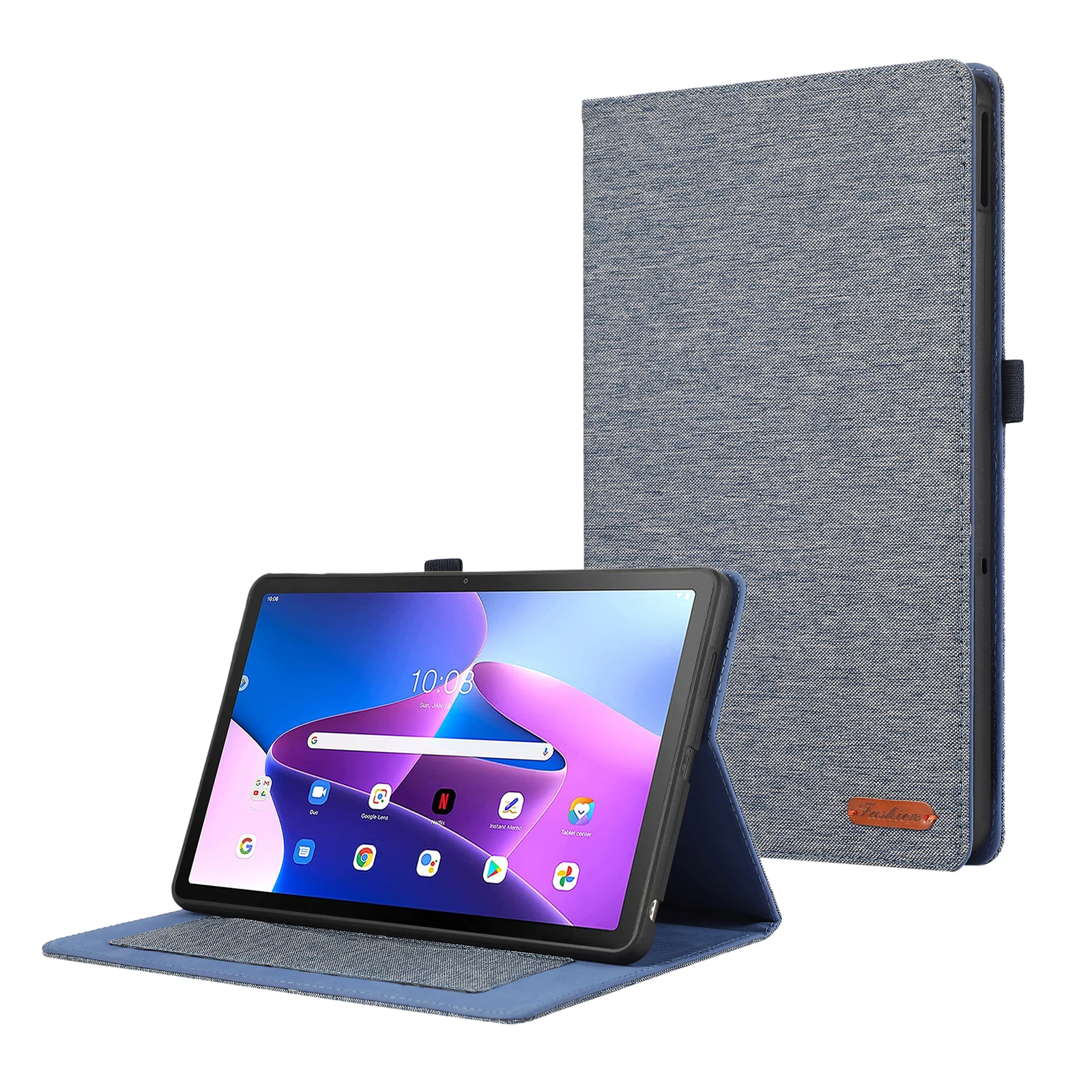 For Lenovo Tab M10 5G 10.6 Inch 2023 Tb-360Zu Tb-360Xu Solid Colour Flip Cowboy Case Shockproof Foldable Stand Tablet Case