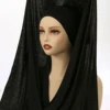Hijab instantané en mousseline de soie avec boucle magnétique, couleur unie, écharpe musulmane pour femme, Turban islamique, bandeau à la mode, châle, nouvelle collection