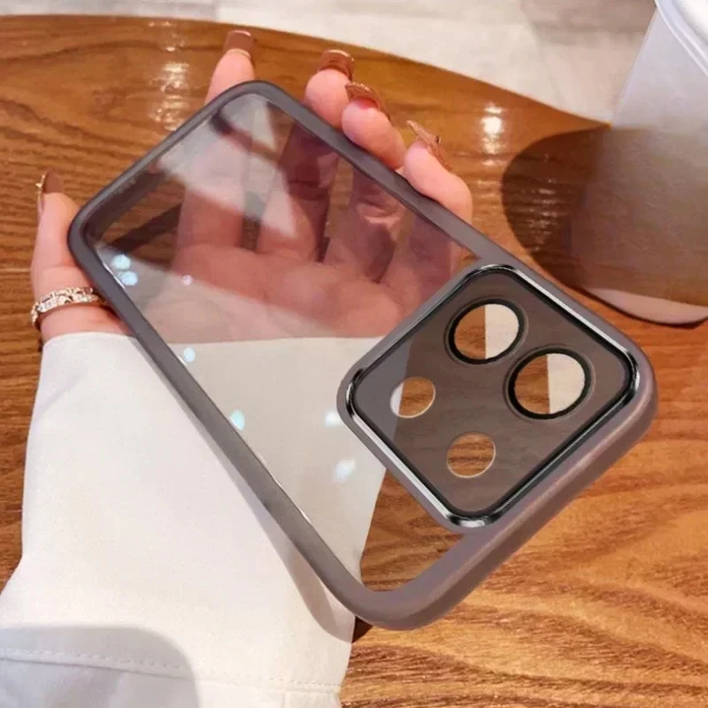 Transparent Soft Silicone Phone Case with Camera Lens Protection - Clear TPU Back Cover