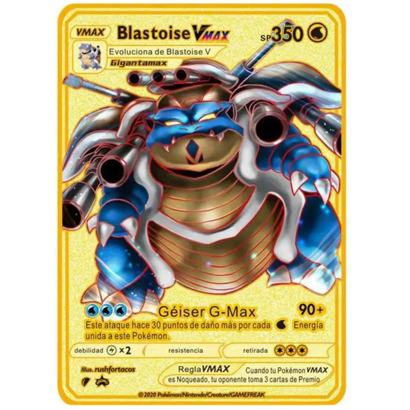 English Version Pokemon Metal Card Anime Figure Pikachu Charizard Mewtwo Battle Trading Game Collection Cards Model Toy Gifts pokemon cards game cards animation game cards anime cards anime trading cards collectible cards