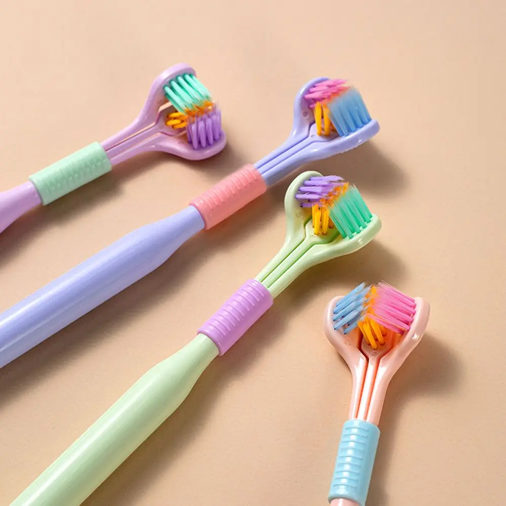 

1Pc Candy Color Ultra Fine Deep Cleaning Adult Teeth Clean Oral Care Brush Tooth Brush Three Sided Toothbrush Oral Hygiene Tool