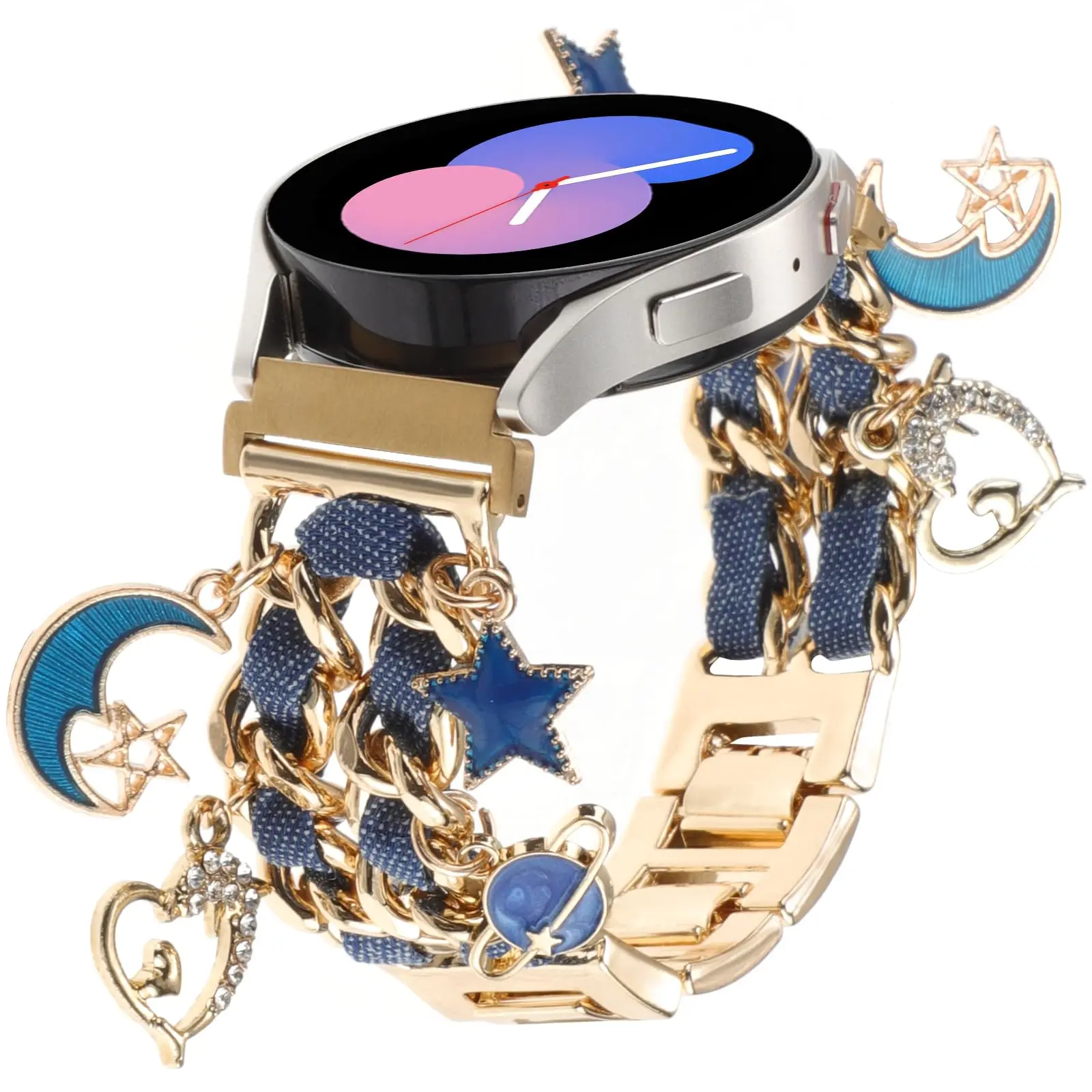 Elegant Women's Metal Bracelet Band with Pendants