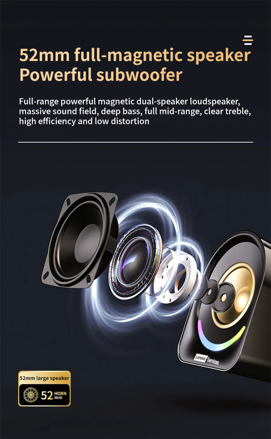Lenovo Tragbarer Mini Kabelgebundener Desktop-Lautsprecher Multimedia-Audiosystem Mit Verbessertem Bass Klarer Klang Für Pc Laptop S7311372Ebb6B445484Bcbf6A8967F8D56