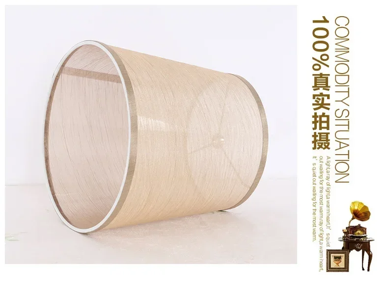 Description Picture 2 of itemModern simple copper imported wrinkled yarn handmade fabric lampshade, European modern flat table lamp floor lamp customization