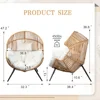 Wicker Egg Chair PE Rattan Chair with Cushion,Oversized Patio Lounge Chair for Outdoor, Indoor, Balcony, Backyard, Garden, Beige 2