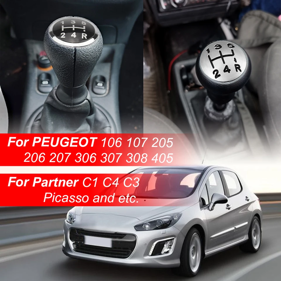 Pommeau De Levier De Vitesse + Cône Pour Peugeot 106 206 306 406 806 107 207 307...
