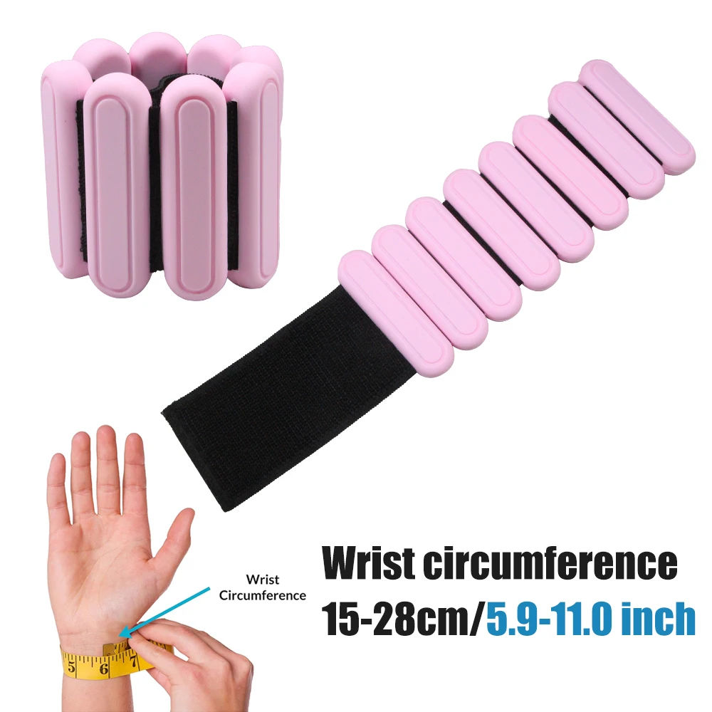 1Pair Adjustable Ankle & Wrist Weights 1Lbs/0.45kg Each Wearable Silicone Straps ankle straps ankle wrist weights