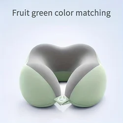 Ergonomic U - Shaped Travel and Office Neck Pillow - Medium Soft Support (Green)