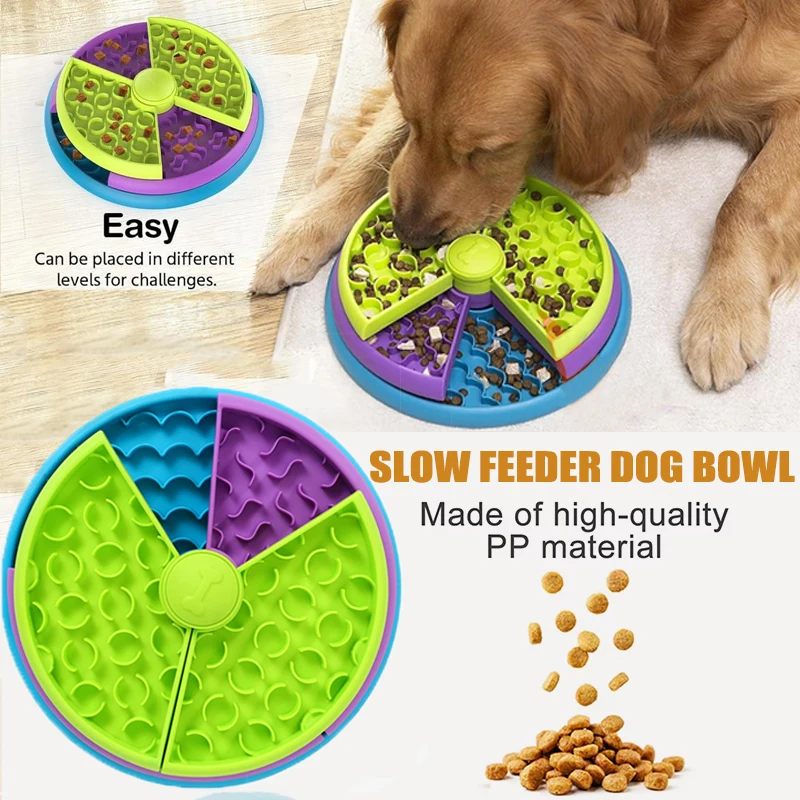 Slow Feeder Dog Bowl Mental Stimulate Detachable Puzzle Slow