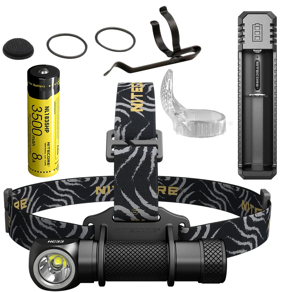

Налобный фонарь NITECORE HC33 1800 LMs + Ui1 USB-зарядное устройство 3500 мАч 18650, водонепроницаемый фонарь для походов