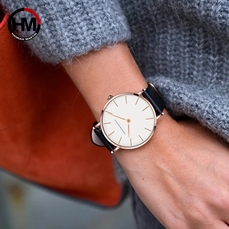 Japan Movement Brown Leather horloges vrouwen White Dial Women Top Brand Luxury Waterproof Watch relogio feminino zegarek damski