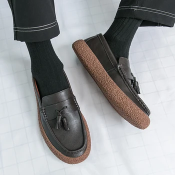 Scarpe casual da uomo in vera pelle di marca Nappa Ufficio Business Party Scarpe da uomo Outdoor Morbido Comfort Guida Mocassini pigri Scarpe 1