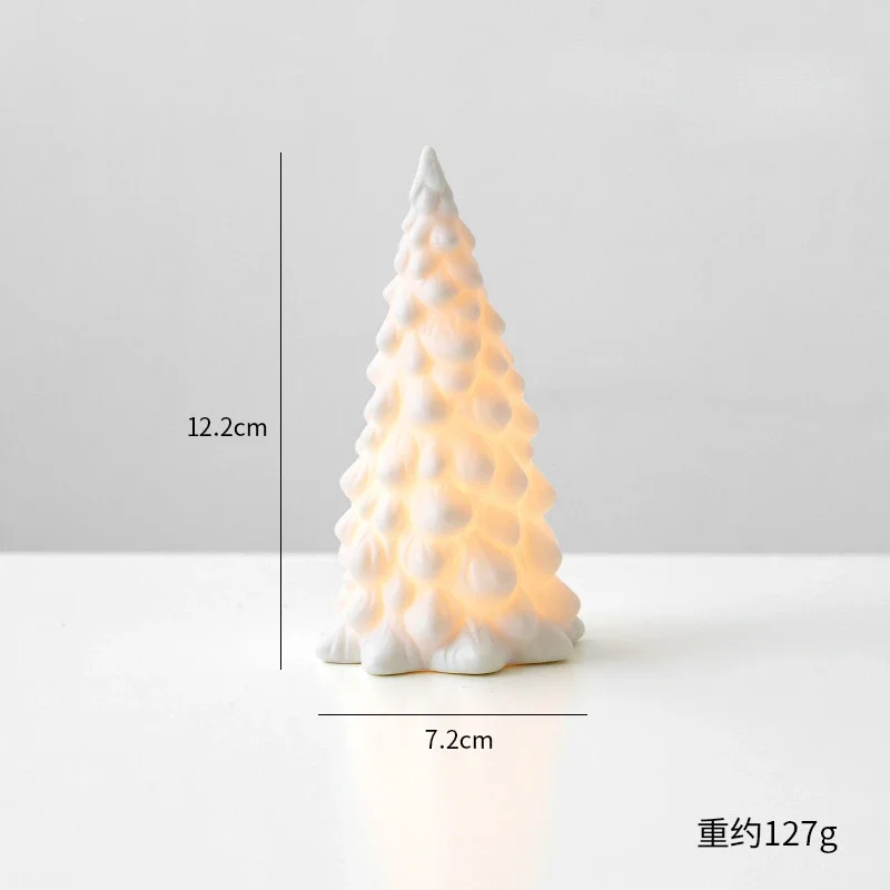 thumbnail image 1 of Mini árbol de Navidad luminoso de cerámica, pequeños adornos de escritorio para el hogar, regalos de Navidad, accesorios de diseño de escena pequeña, 1 of 5