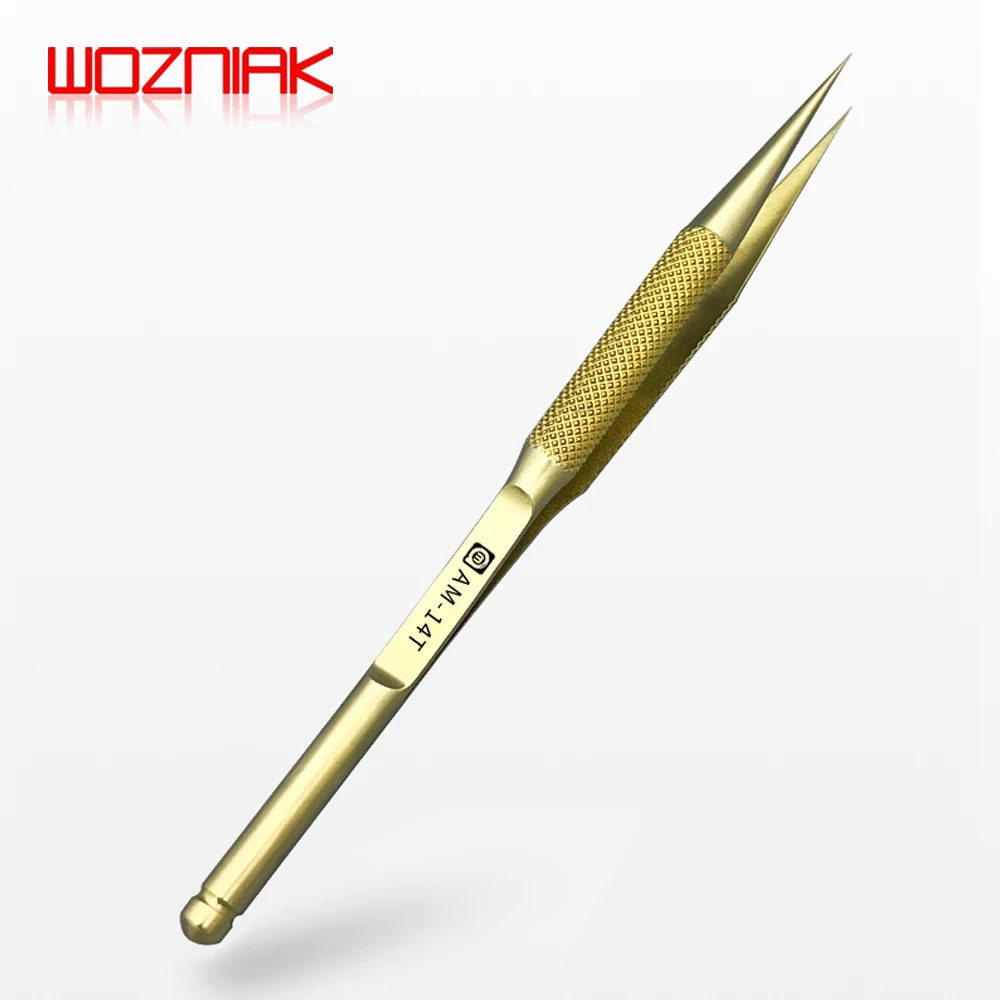 AMAOE 14T/14U Titanium Alloy Tweezers High Hardness Oxidation Resistance Antimagnetism Mobile Phone Maintenance Clamping Tool