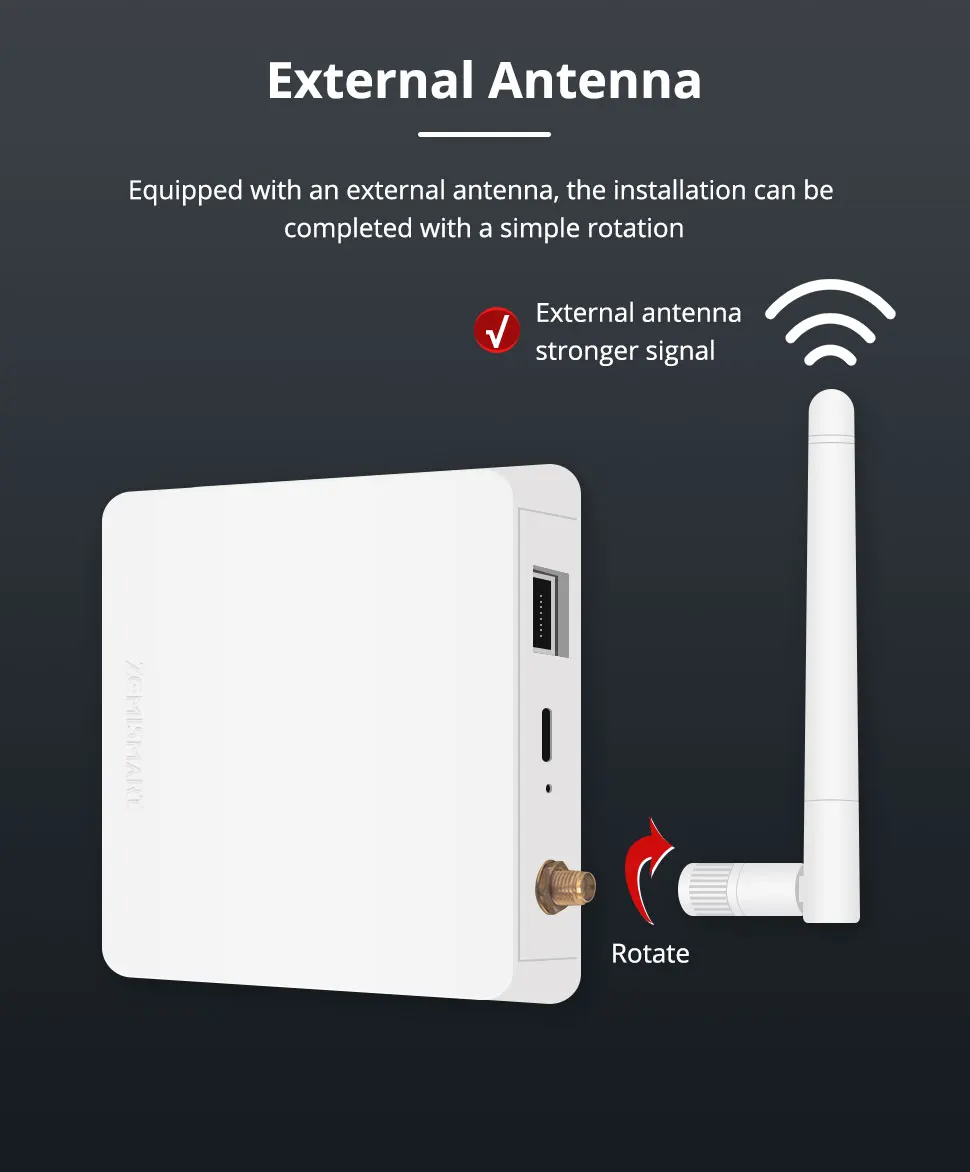 Zigbee Gateway Smart Wired Hub with Antenna Network Cable Port Smart Device Work