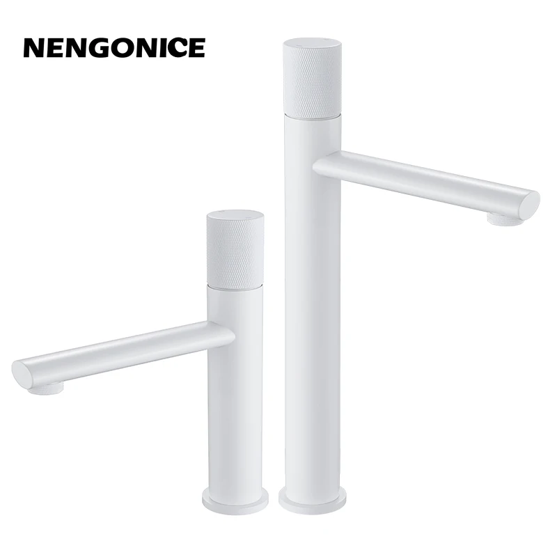 

Basin Faucets White Brass Faucet Hot and Cold Bathroom Sink Faucet Deck Mounted Toilet White/Gold Color Mixer Water Tap