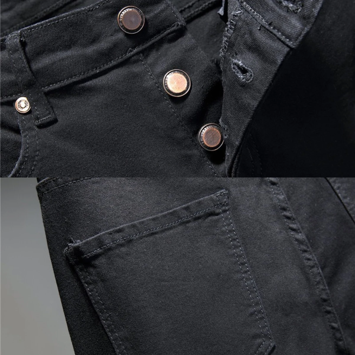 EH·MD Rose Embroidered Jeans for Men Worn 3D Hollow Hole Small Foot Pants Hip Hop Motorcycle Repair Street Soft High Elastic 024