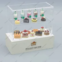 Miniature Shop Cabinet Bakery Cake Bread Dessert Store Room Display Handcraft Dollhouse Stand Food Items Scenario Display Show 1