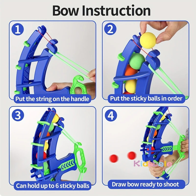Foam Ball Shooting Toy Bow – Safe Archery Blaster With Soft Balls & Target Cans For Kids Outdoor Indoor Play_voghion.com