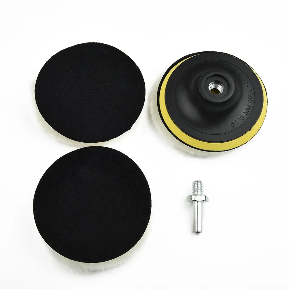 5Pcs 6 Buffing Polishing Pad Wool Wheel Mop Kit For Car Polisher Drill  Adapter