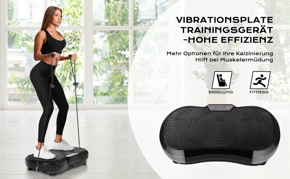 Piastra Vibrante Con Telecomando - 120 Livelli, 10 Programmi, Motore Silenzioso, Fino A 180 Kg, Rosso/Nero - Foto 8