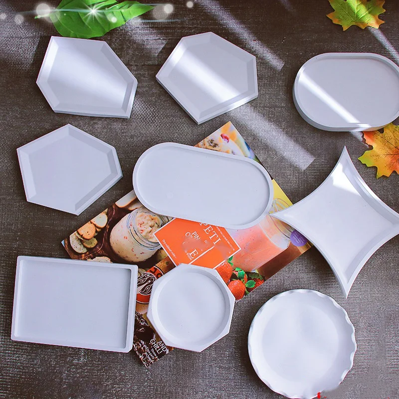 Coaster Mold Oval Tray Dish Resin Mold rectangle Irregular Jewelry Candle Storage Epoxy Resin Casting Plaster