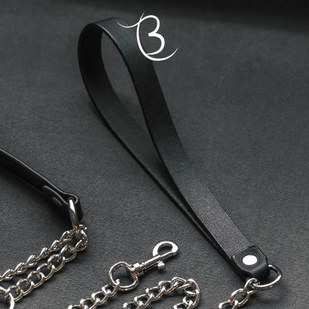 SM Collar With Integrated Tightening Handle Genuine Cowhide Leather Choker For Couples | Heavy Duty Neck Ring & Restraint Gear_voghion.com