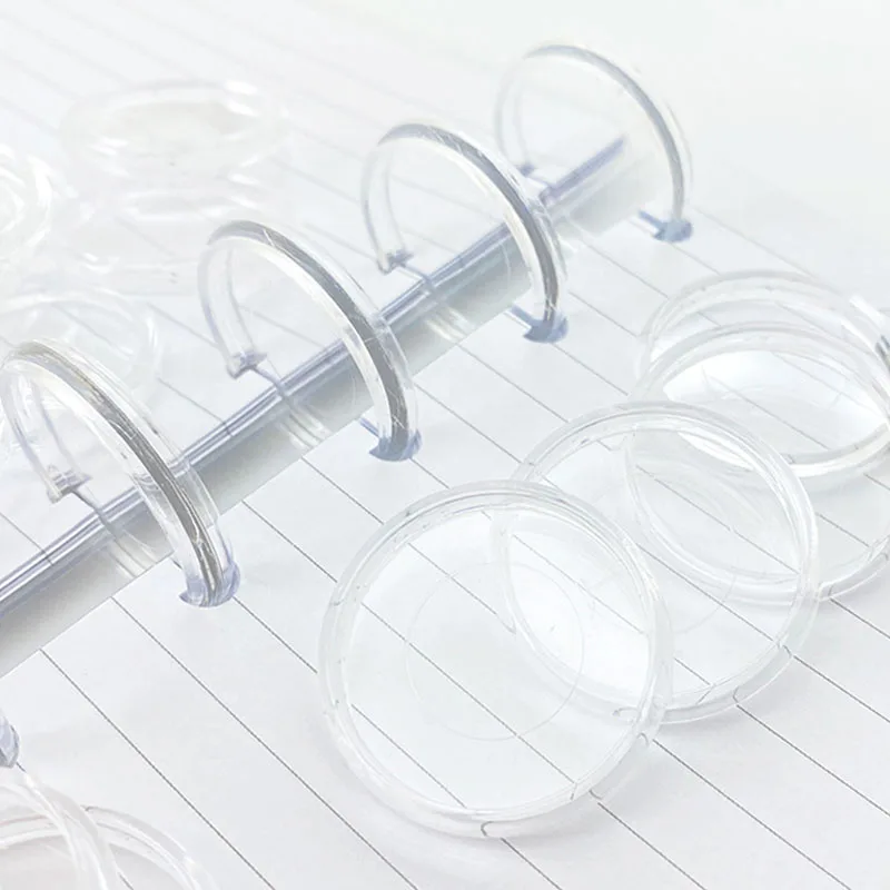 Ring Mechanism for Fromthenon Binder Notebook Plastic Disc Rings 18/24/28/32/38mm Ultra Transparent Mushroom Hole Planner