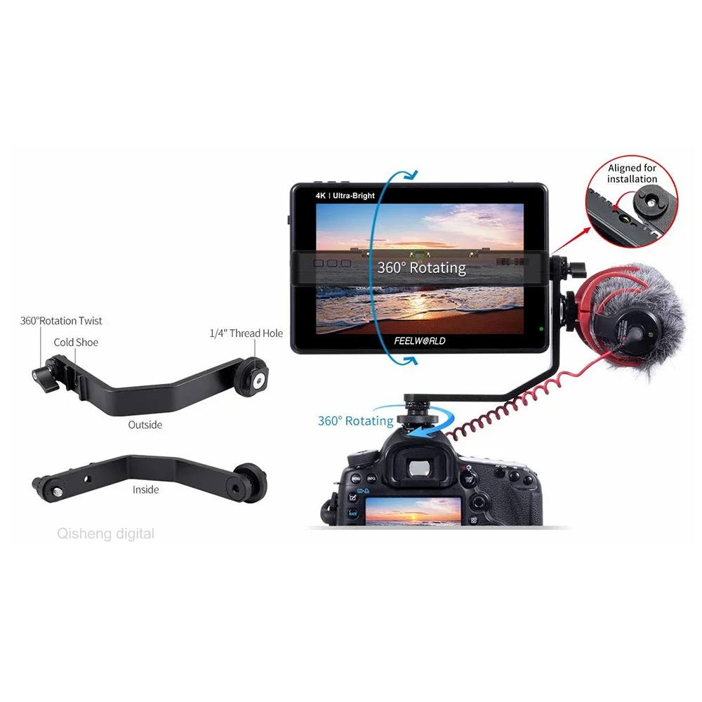 FEELWORLD LUT7 LUT7S PRO 7 Inch on Camera DSLR Field Monitor 4K SDI 3D LUTs Touch Screen 1920*1200 IPS FHD 2200NIT Monitor