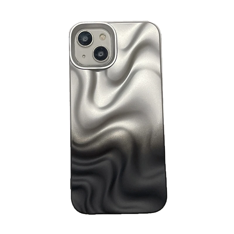 Elegant Wine Red 3D Water Ripples Phone Case - Soft Silicone Back Cover