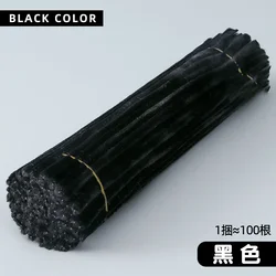 Vibrant Chenille Stems for Creative Art and Craft Projects - Bulk Pack of 100/50 Pieces (Black)