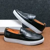 Men Business Vulcanized Shoes Casual Lightweight Comfortable Fashionable Small Leather Shoes Outdoor Walking Loafers Size 38-48 4