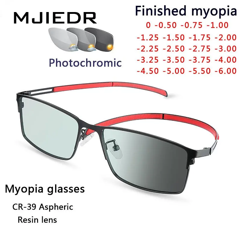 

Titanium Alloy Glasses Frame Men Photochromic Myopia Eyeglasses Square Full Frames Optical Prescription Eyewear