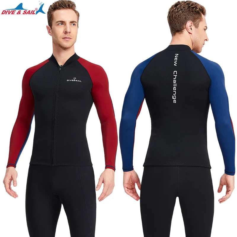 

DIVE&SAIL 1.5MM Men Women Neoprene Elastic Diving Jacket And Long Pants Are Sold Separately Bodysuit Zipper Coat Trousers