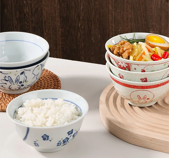 Japanese Noodle Bowls Japanese Ceramic Rice Bowl Set - 2 Sushi