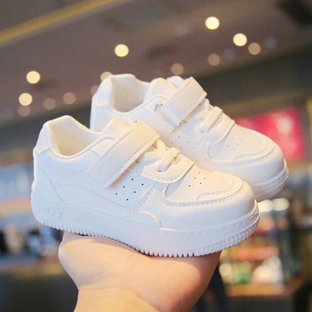 Zapatillas deportivas blancas para niños y niñas, calzado informal