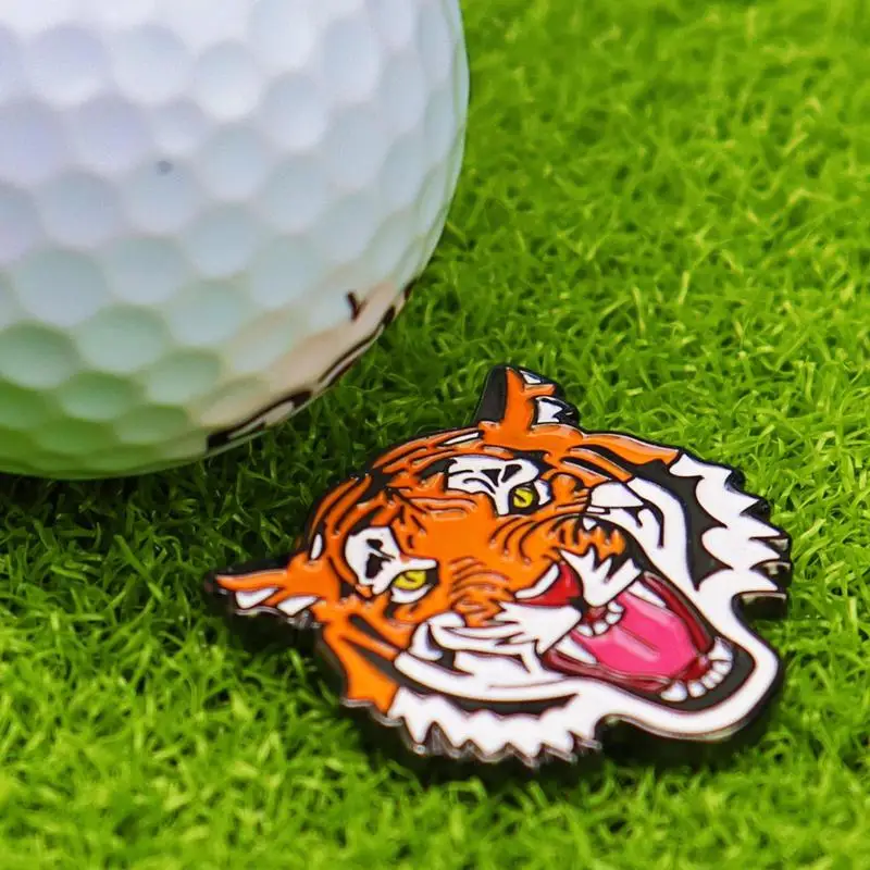 Golf Hat Mark Unique Tiger Design Ball Hat Clip Marker Magnetic Removable Golf Ball Position Mark Accessories Golfer Gifts